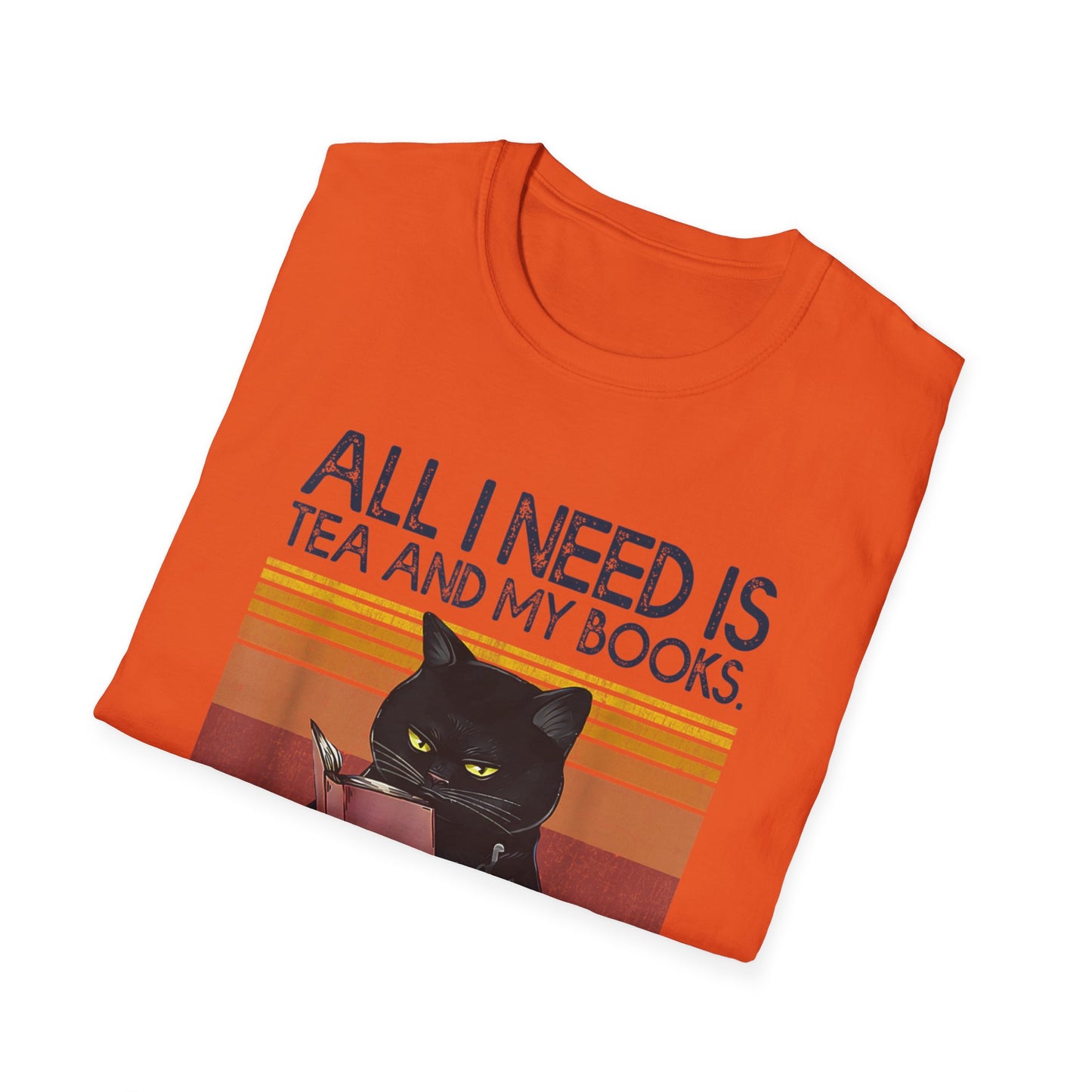 All I Need Is Tea And My Books It Is Too Peopley Funny Cat T-Shirt