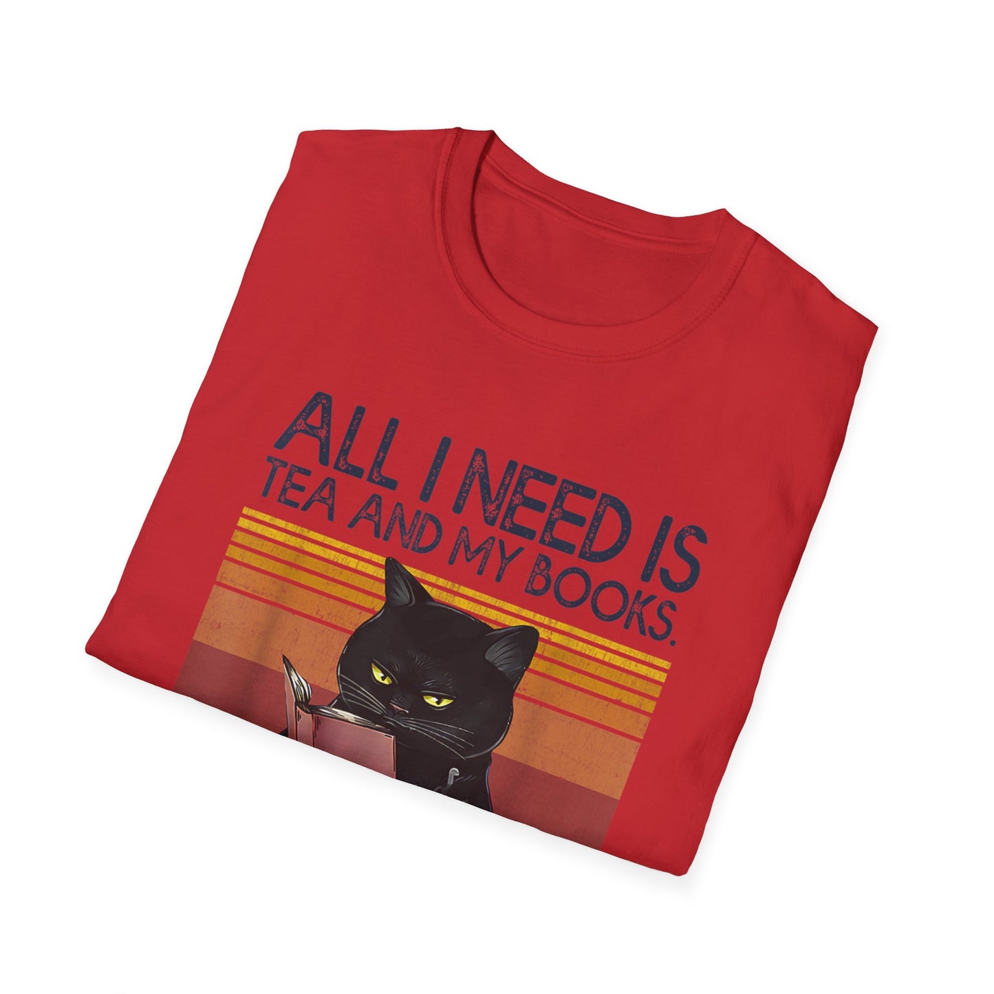 All I Need Is Tea And My Books It Is Too Peopley Funny Cat T-Shirt