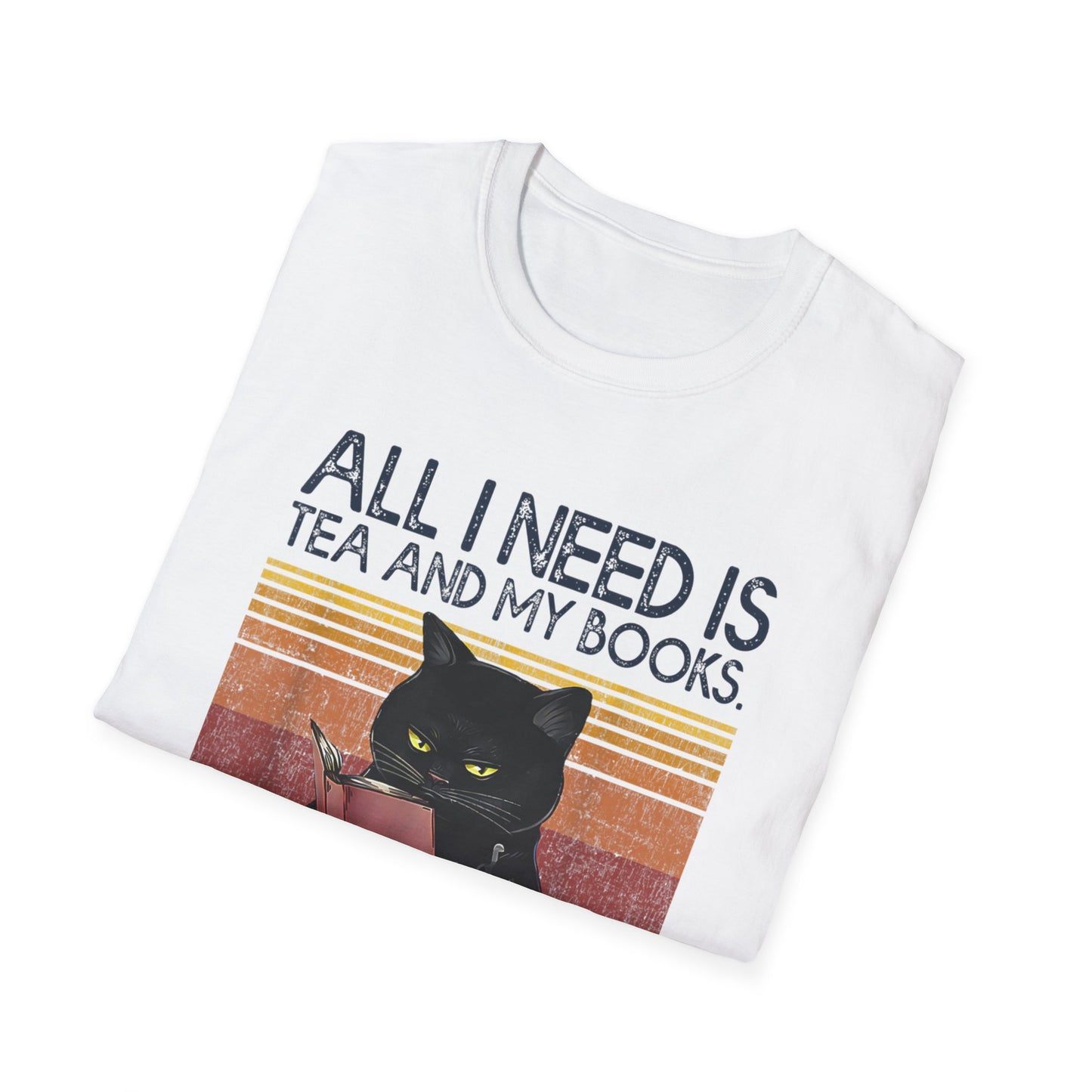 All I Need Is Tea And My Books It Is Too Peopley Funny Cat T-Shirt