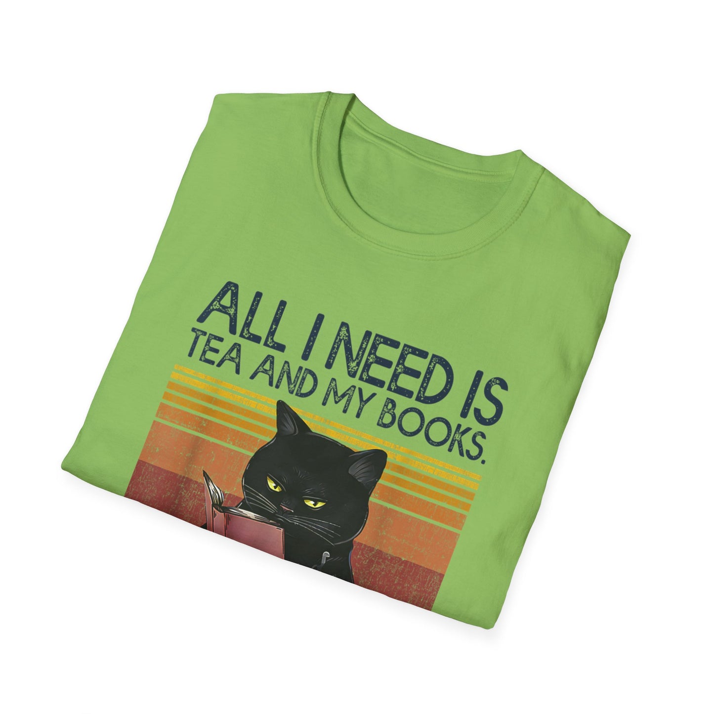 All I Need Is Tea And My Books It Is Too Peopley Funny Cat T-Shirt