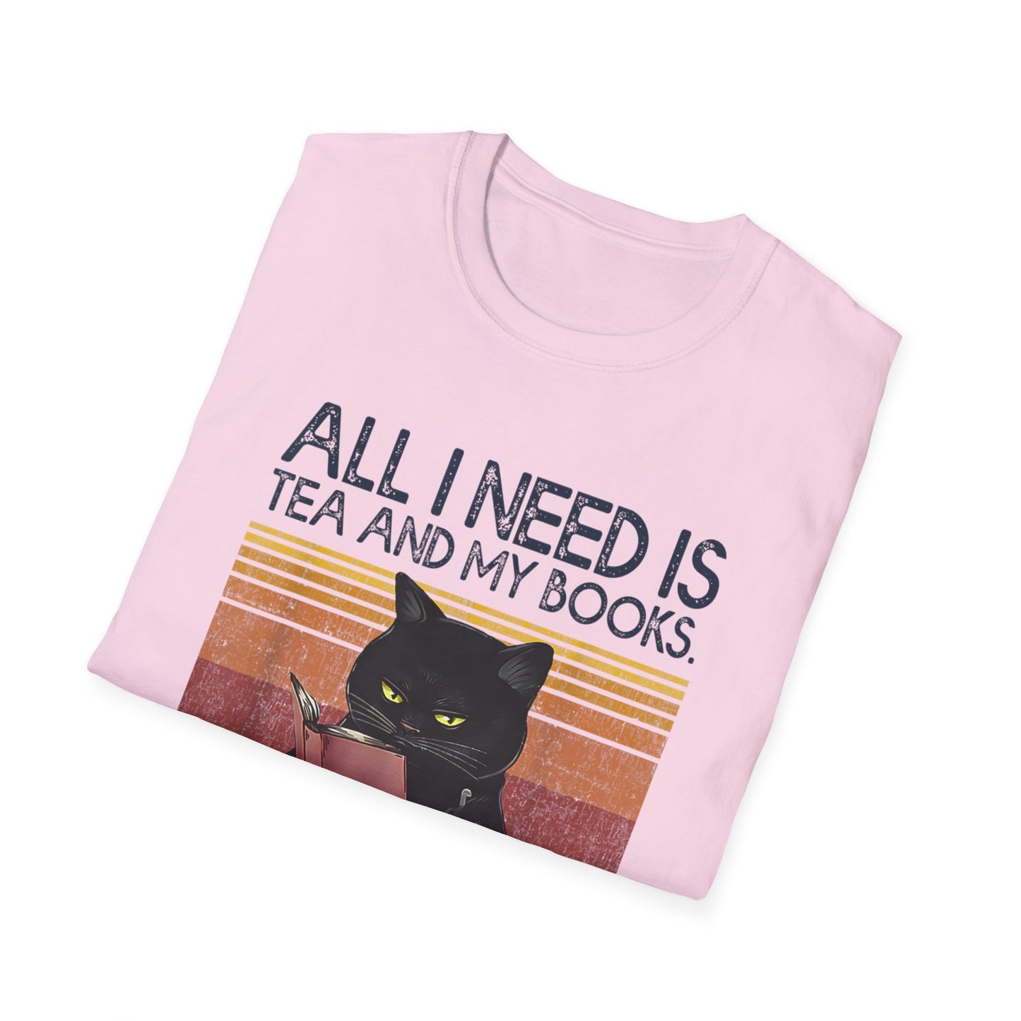 All I Need Is Tea And My Books It Is Too Peopley Funny Cat T-Shirt