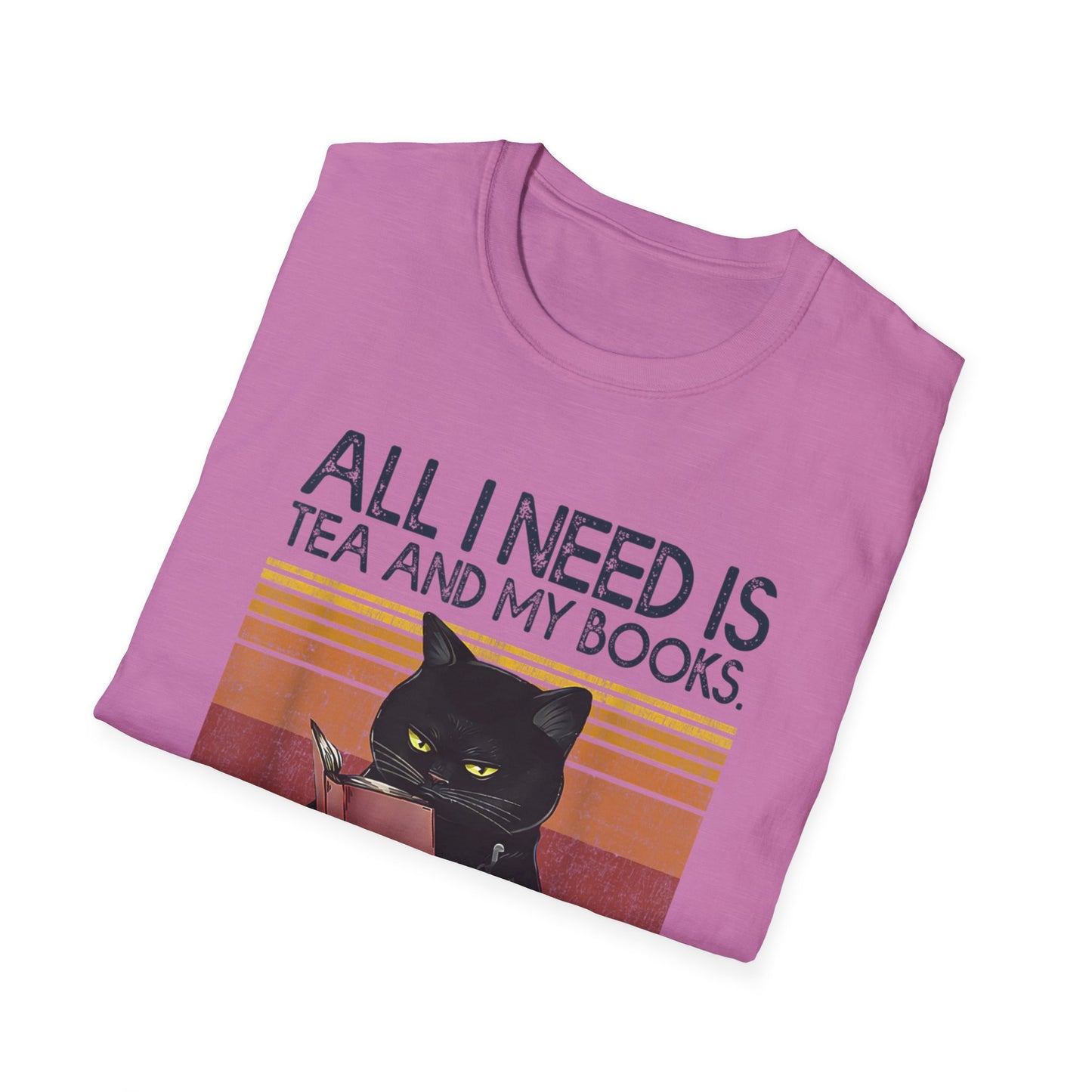 All I Need Is Tea And My Books It Is Too Peopley Funny Cat T-Shirt